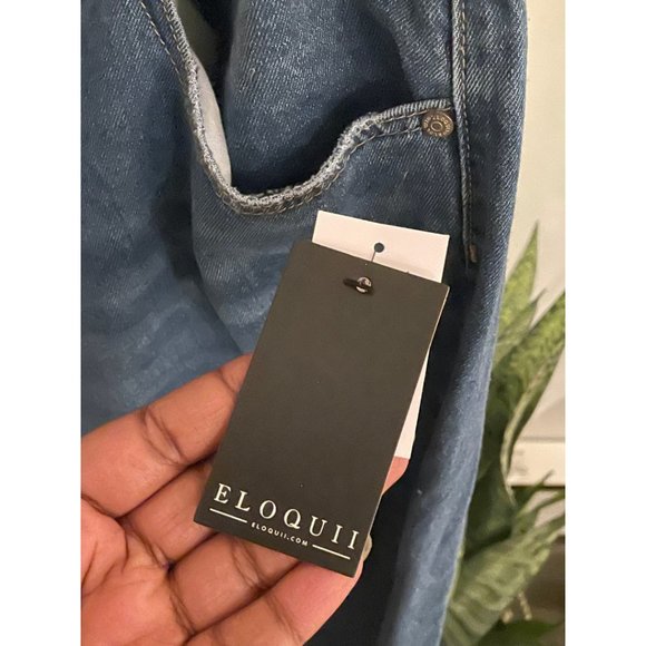ELOQUII Distressed Hem Crop Jean - Picture 6 of 6